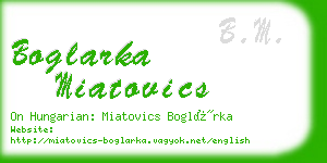 boglarka miatovics business card